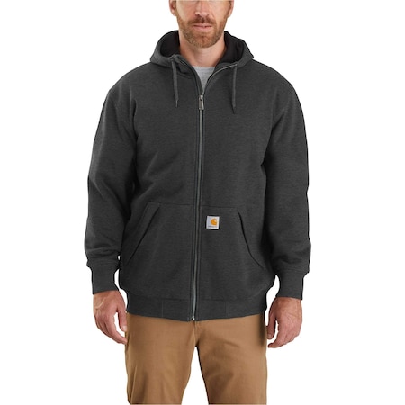 Carhartt Rain Defender Loose Fit Midweight Thermal-Lined Full-Zip Sweatshirt, Carbon Heather/Black, XL, REG 104078-024XLREG